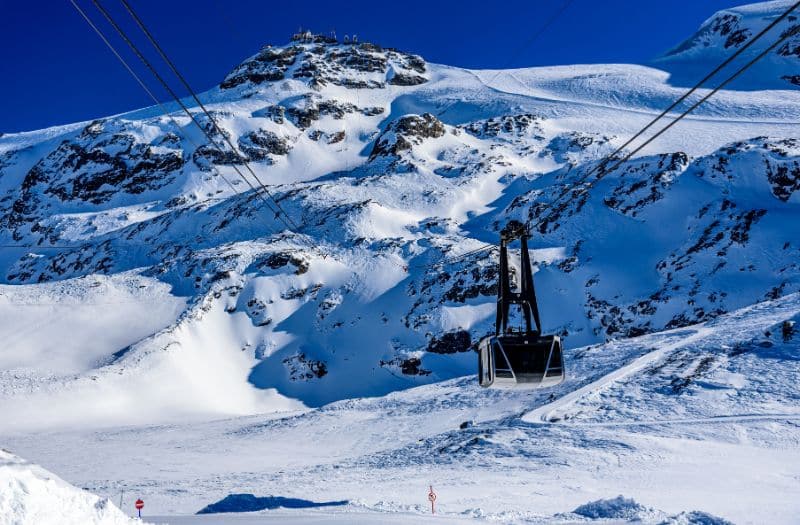 Ski slopes in ski resort in Breuil-Cervinia, Italy