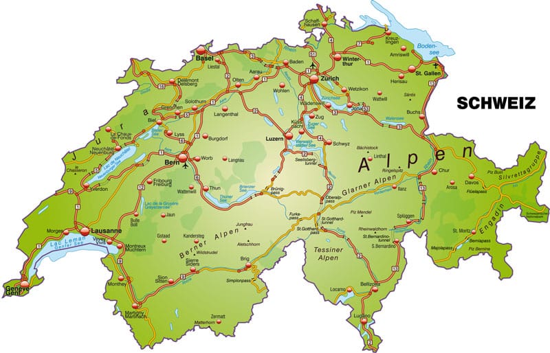 Map of Switzerland