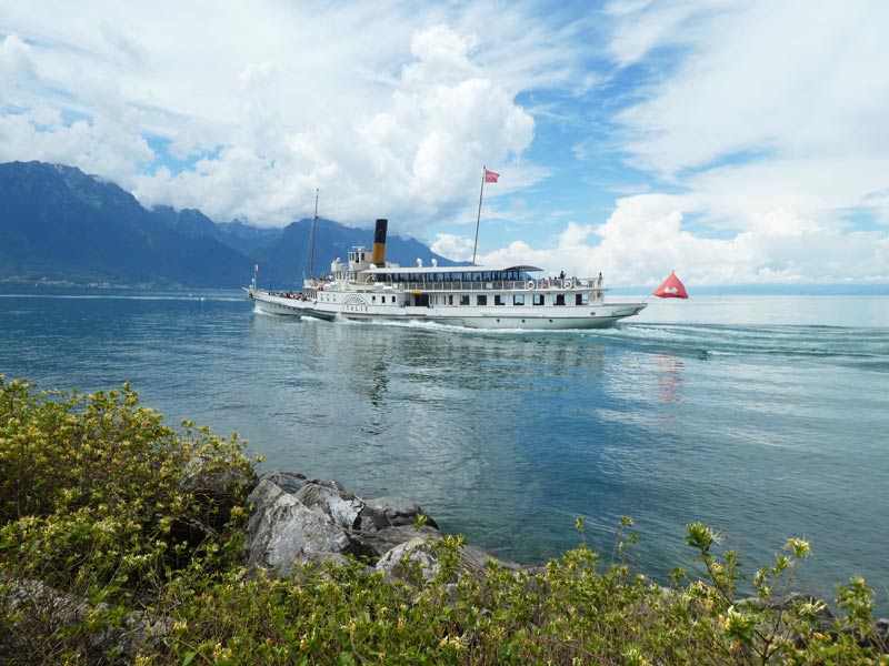 Paddle steamer on Lake Geneva