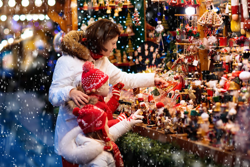 Shopping at Christmas market