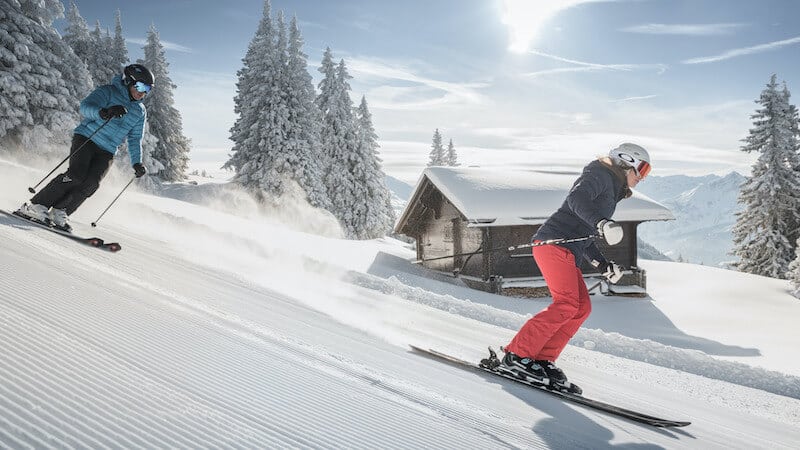 tourist skiing at Gstaad