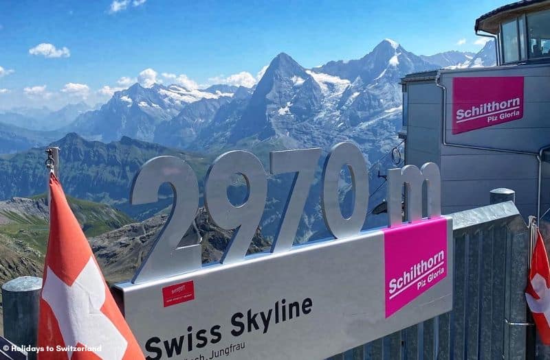 Eiger Monch and Jungfrau from Schilthorn Piz Gloria