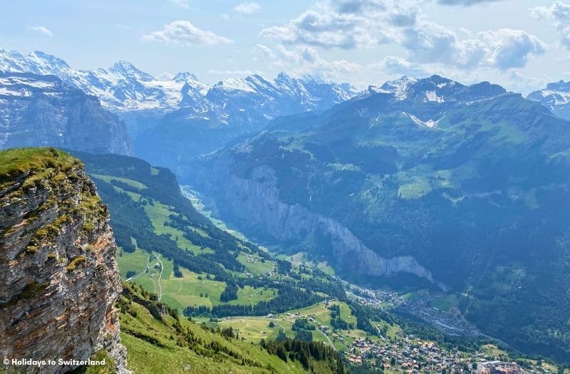 Panoramic view of the Swiss Alps from Mt. Mannlichen