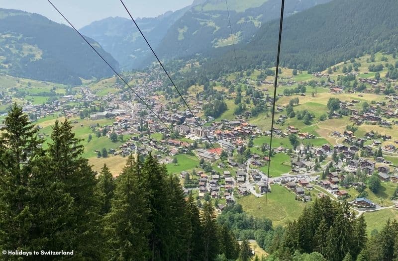 View over Grindelwald from Pfingstegg cable car